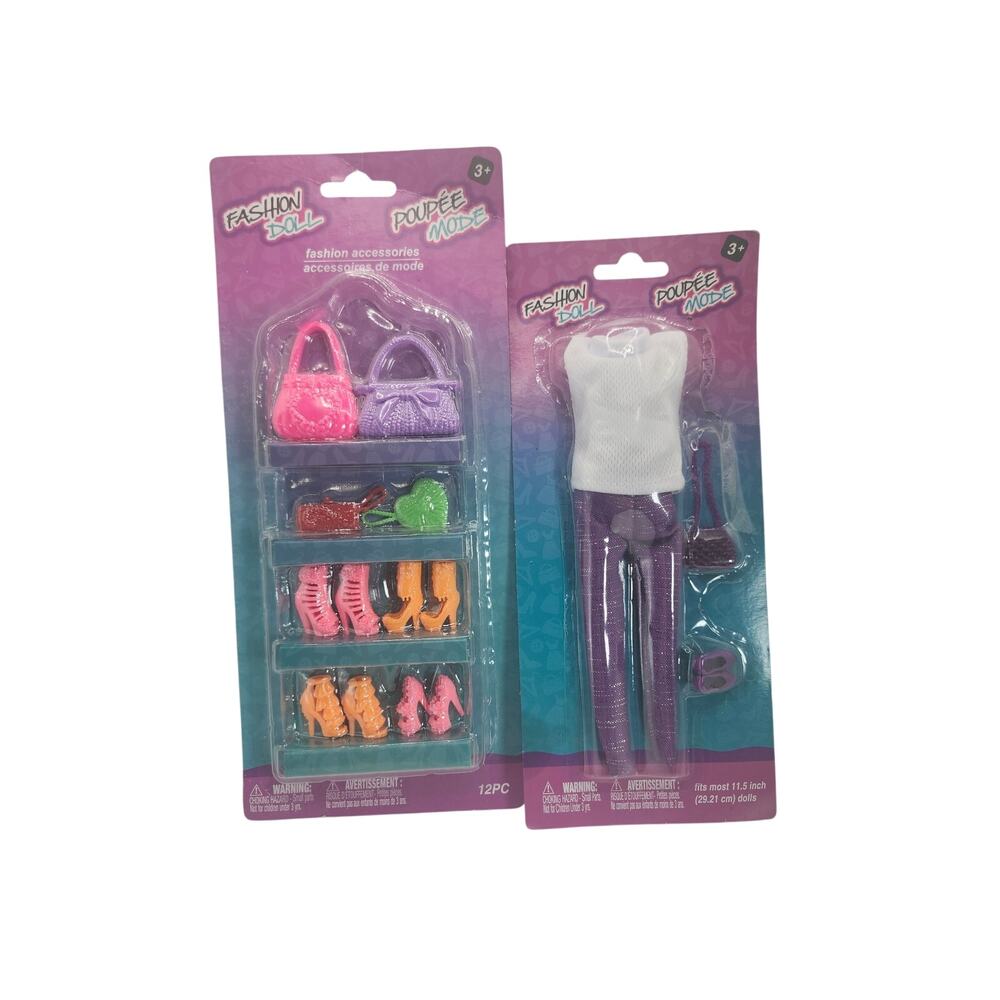 Fashion Doll Clothes & Accessories Poupee Mode Top Pants Shoes Purse Barbie Doll